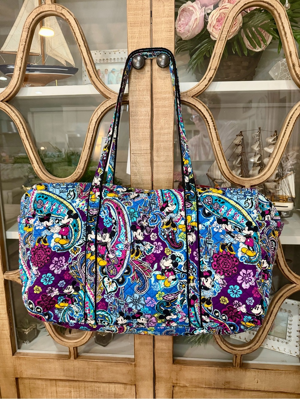 Vera Bradley Disney Mickey’s Paisley Celebration Lg Iconic Duffle Bag Travel Bag